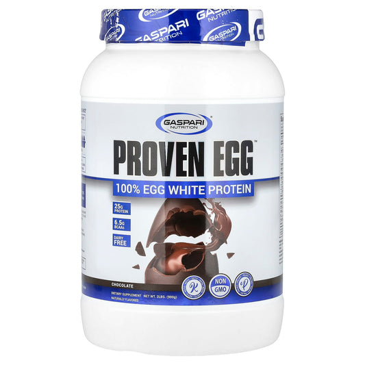 Gaspari Nutrition Proven Egg 100% Egg White Protein Powder, Chocolate, 2 lbs - Image 1