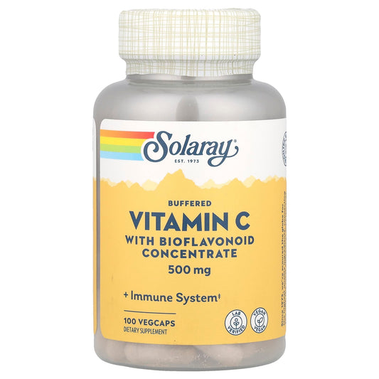 Solaray, Buffered Vitamin C with Bioflavonoid Concentrate, 500 mg, 100 VegCaps - Image 1