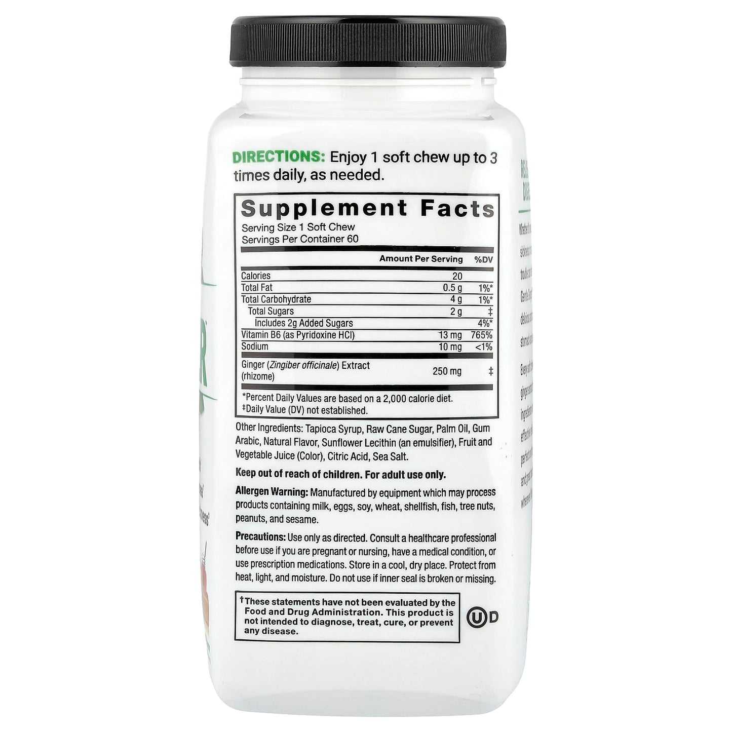 Force Factor Gentle Ginger Soft Chews, Honey-Lemon, 60 Count - Image 2