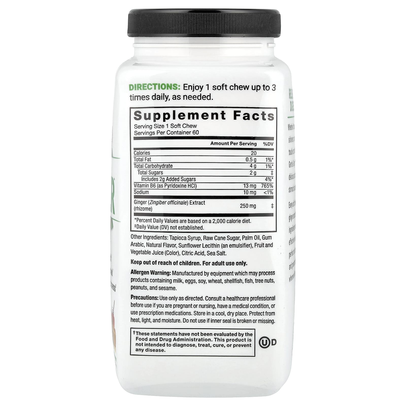 Force Factor Gentle Ginger Soft Chews, Honey-Lemon, 60 Count - Image 2