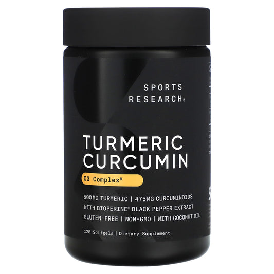 Sports Research, Turmeric Curcumin, 500 mg, 120 Softgels - Image 1