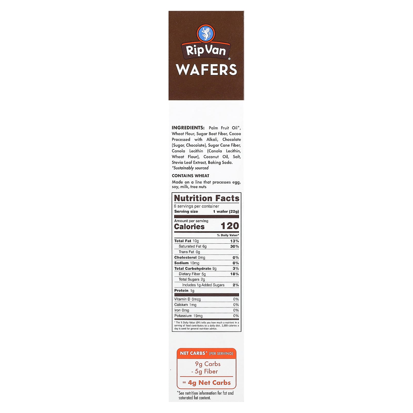 Rip Van Wafels, Wafers, Dark Chocolate, 6 Pack, 0.78 oz (22 g) Each - Image 2