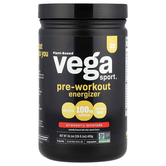 Vega, Sport, Plant-Based Pre-Workout, Strawberry Lemonade, 1 lb 0.1 oz (455 g) - Image 1