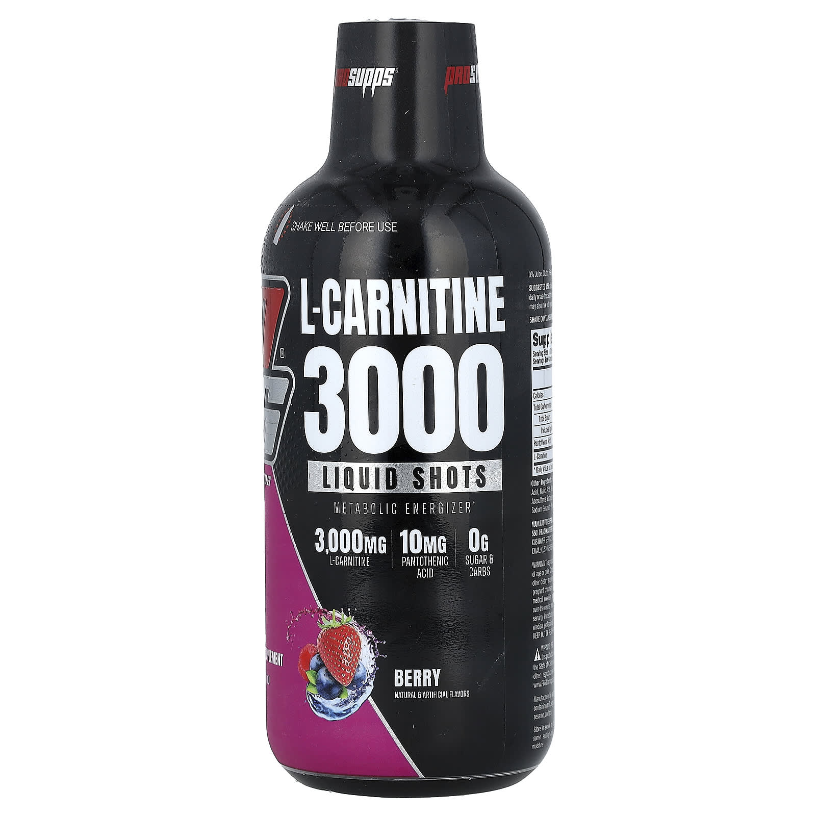 ProSupps, L-Carnitine 3000 Liquid Shots, Berry, 16 fl oz (473 ml) - Image 1