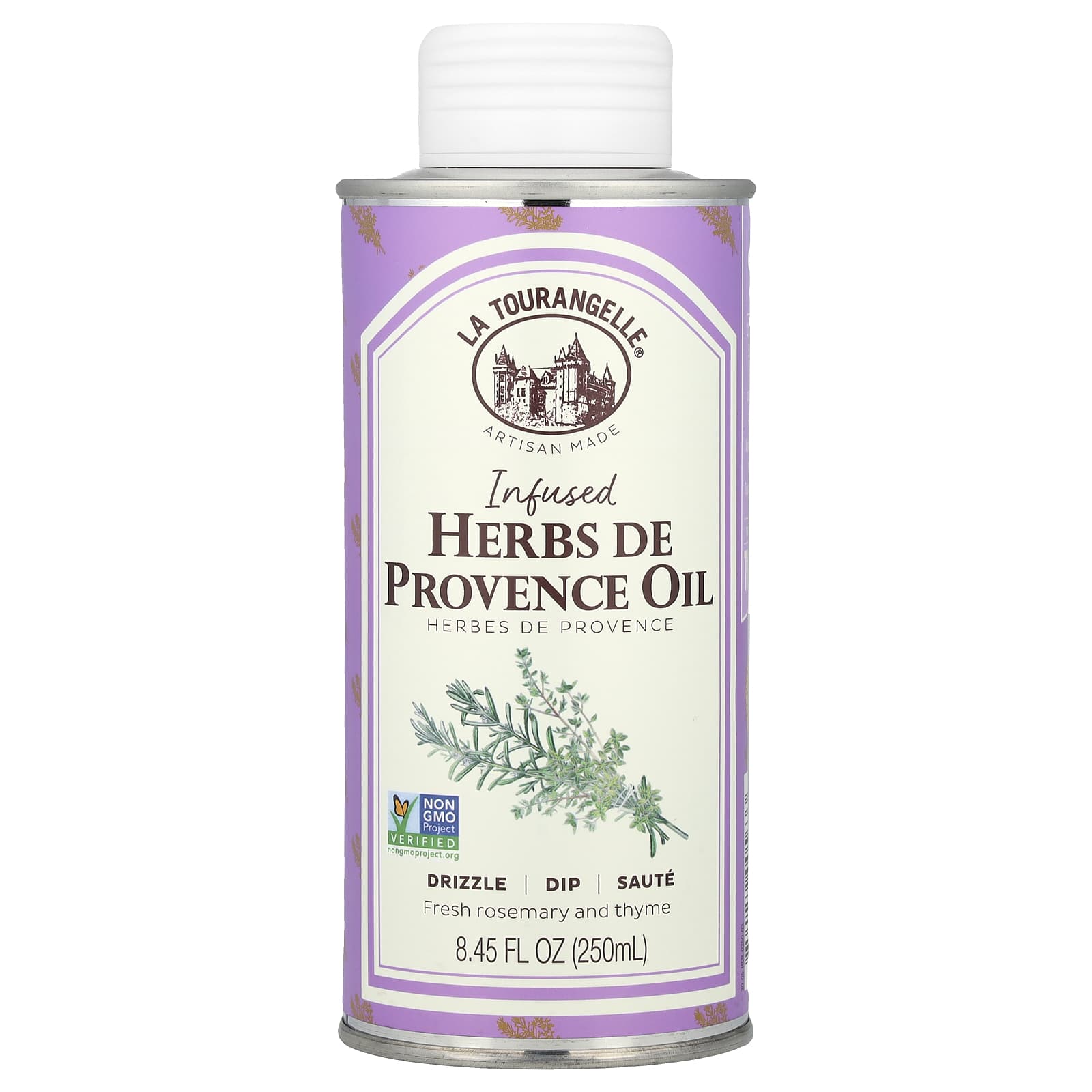 La Tourangelle, Infused Herbs De Provence Oil, Fresh Rosemary and Thyme, 8.45 fl oz (250 ml) - Image 1
