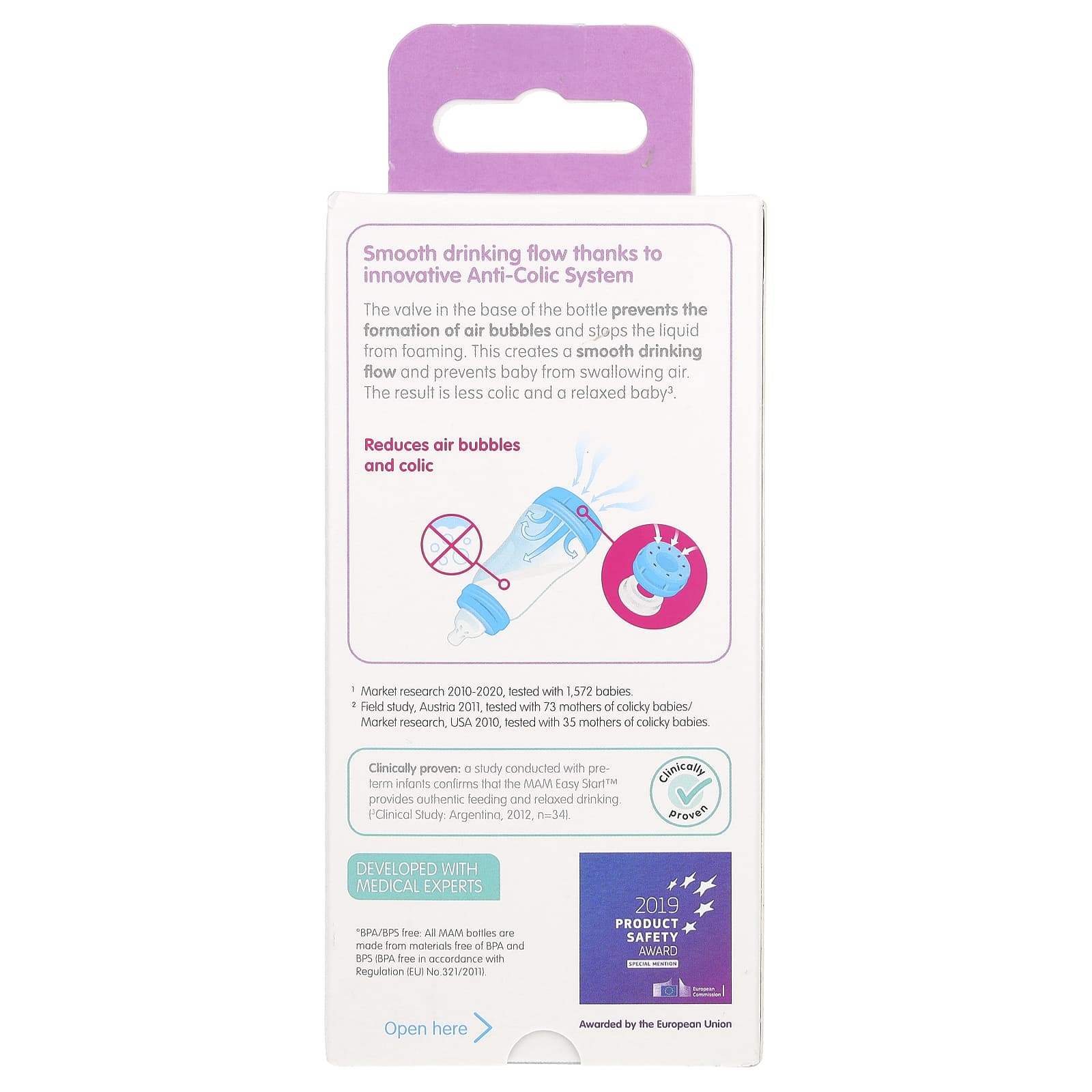 MAM, Easy Start, Anti Colic Bottle, 0+ Months, 1 Count - Image 2