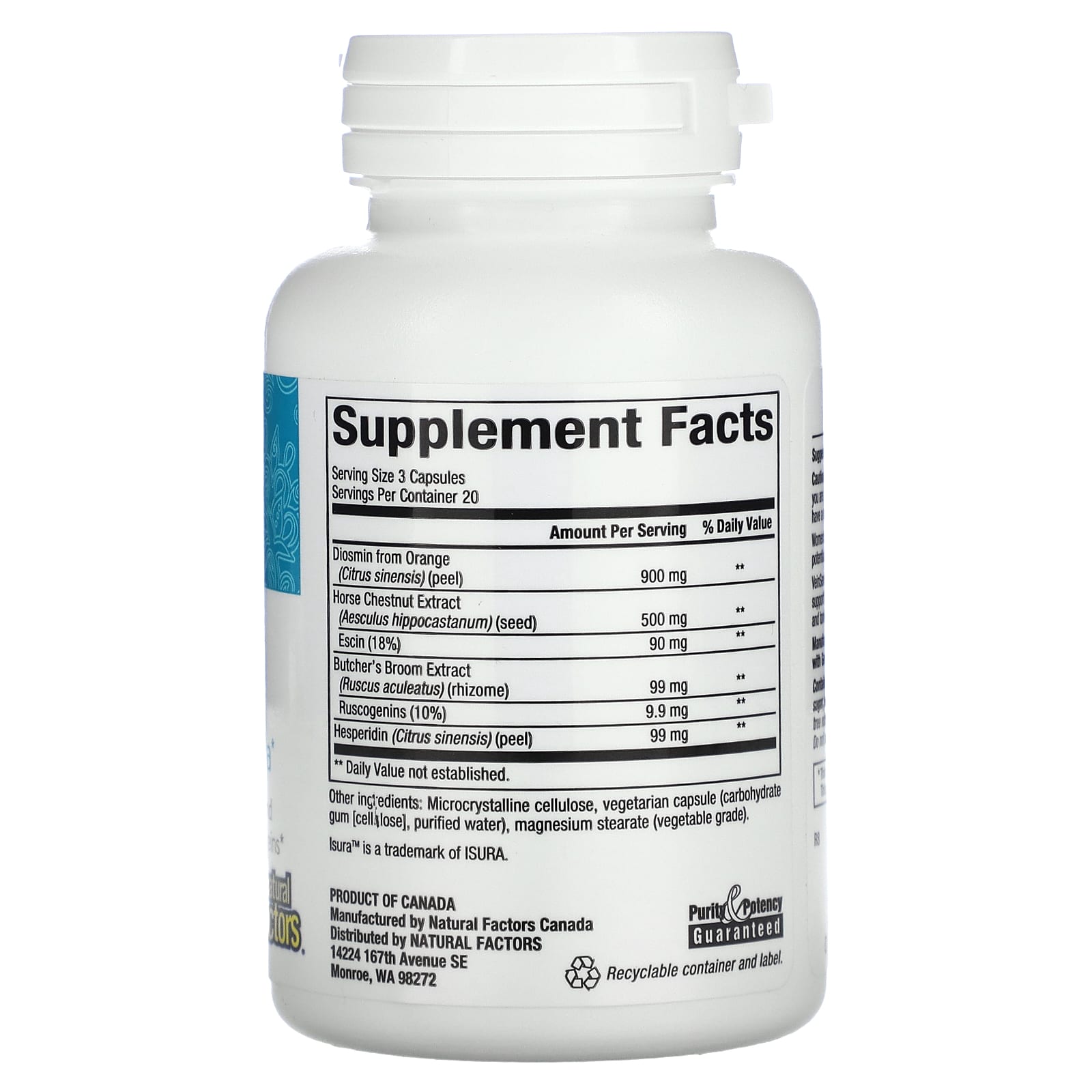 Natural Factors, WomenSense, VeinSense, 60 Vegetarian Capsules - Image 2