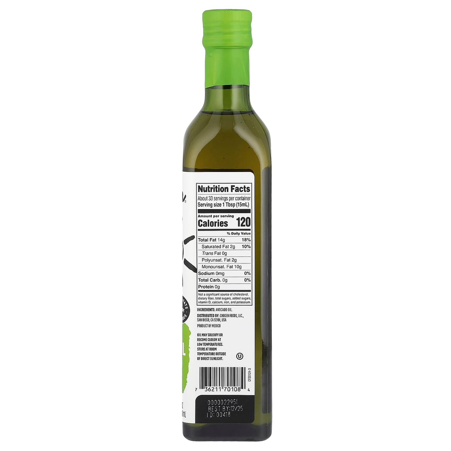 Chosen Foods, 100% Pure Avocado Oil, 16.9 fl oz (500 ml)
