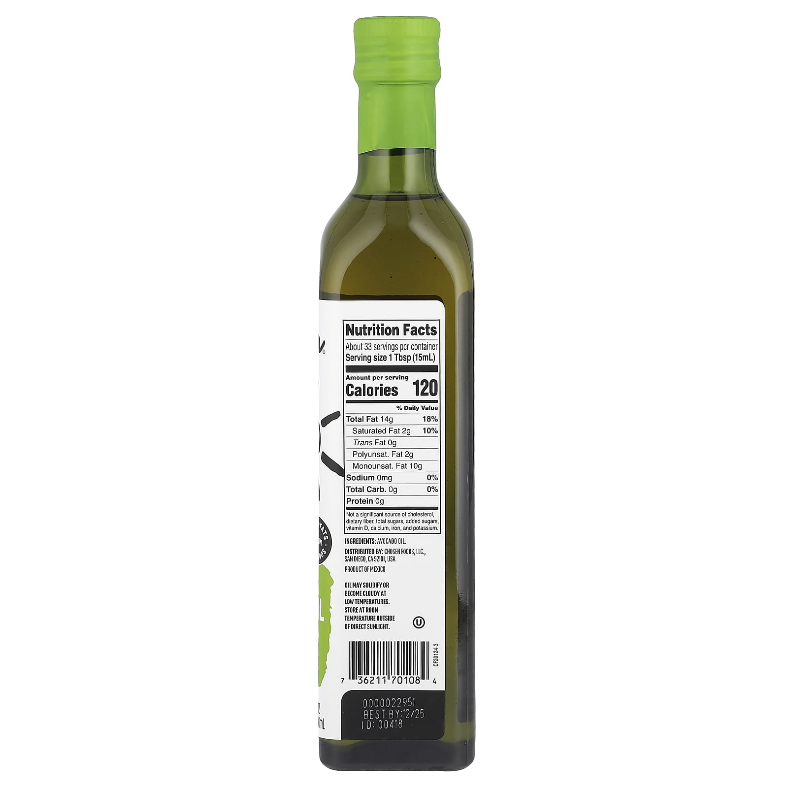Chosen Foods, 100% Pure Avocado Oil, 16.9 fl oz (500 ml)