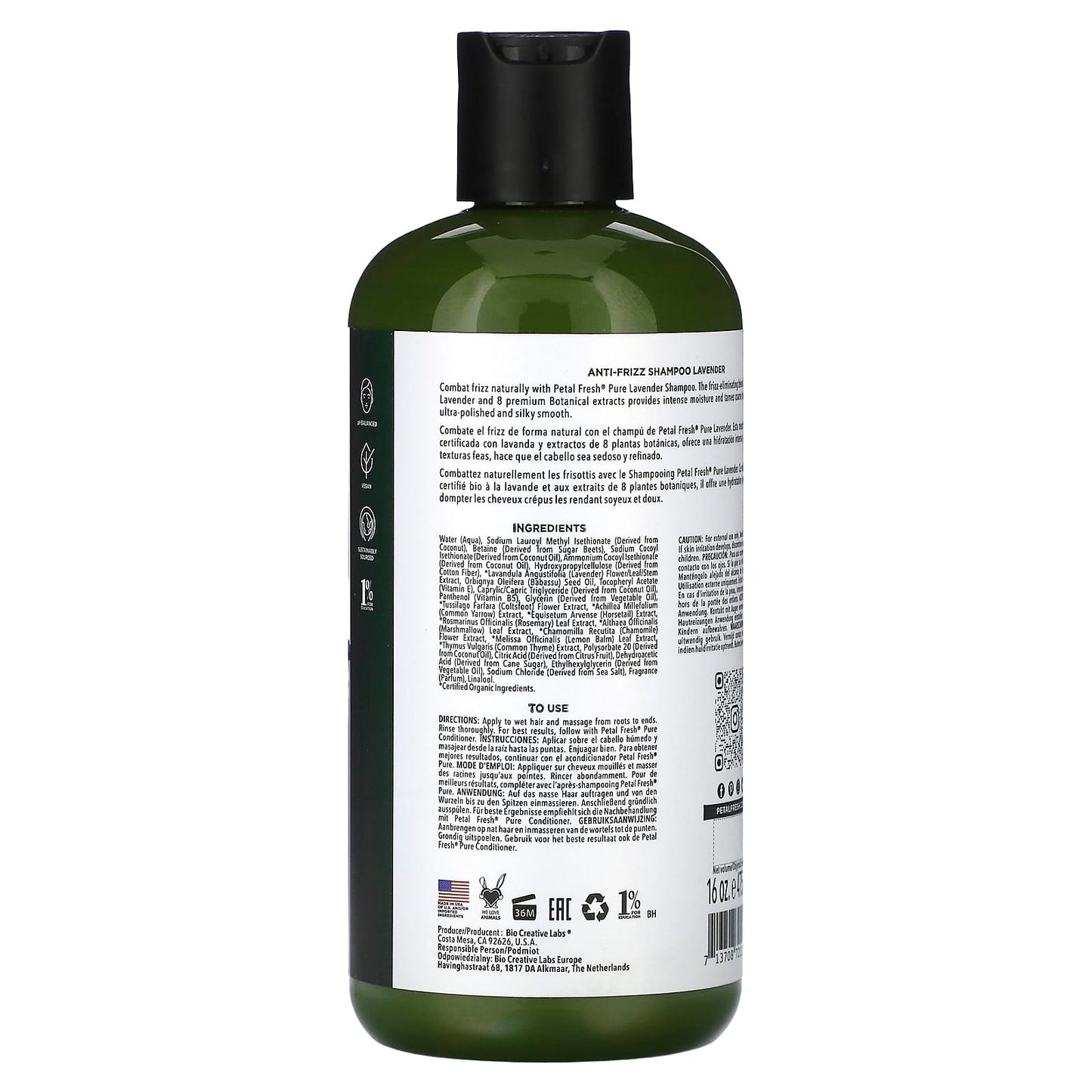 Petal Fresh, Anti-Frizz Shampoo, Lavender, 16 fl oz (475 ml) - Image 2
