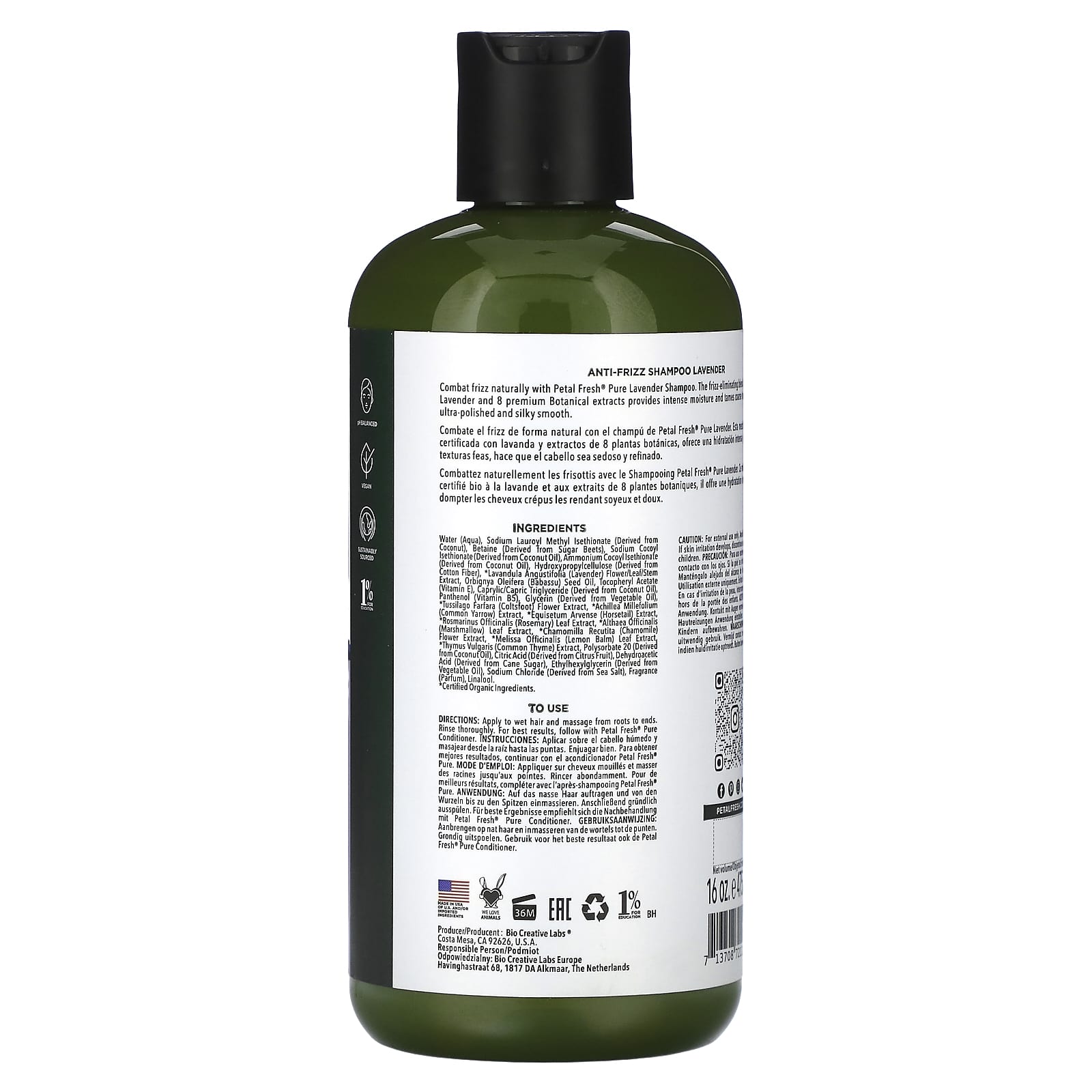 Petal Fresh, Anti-Frizz Shampoo, Lavender, 16 fl oz (475 ml) - Image 2