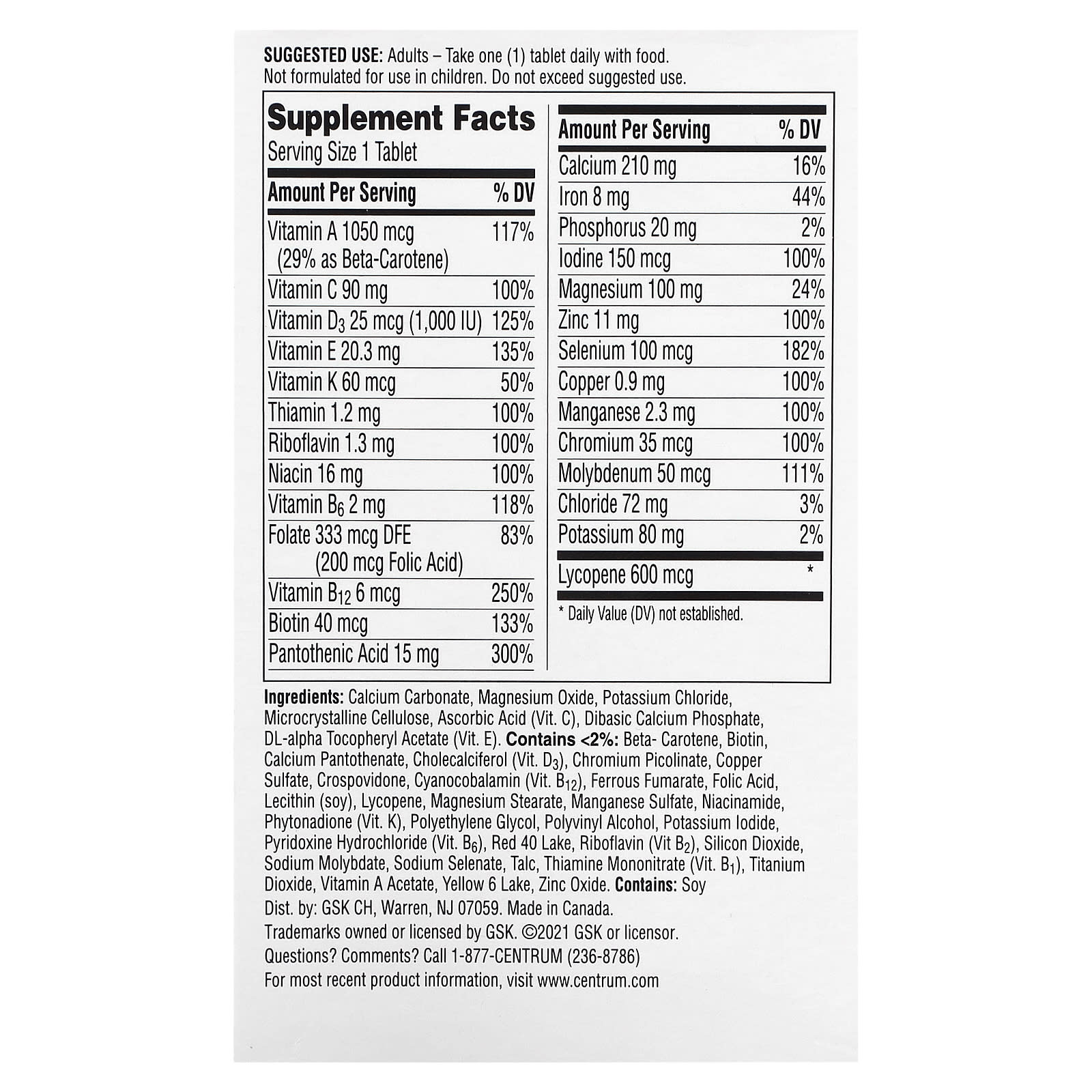 Centrum Men Multivitamin Supplement, 120 Tablets - Image 2