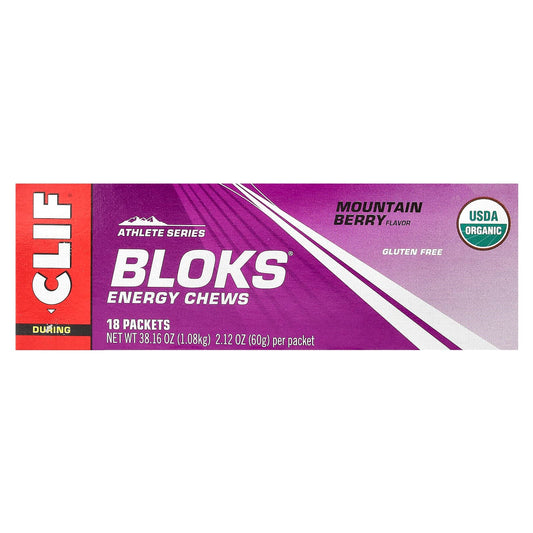 Mountain Berry Clif Bloks Energy Chews | 18 Packets | USDA Organic - Image 1