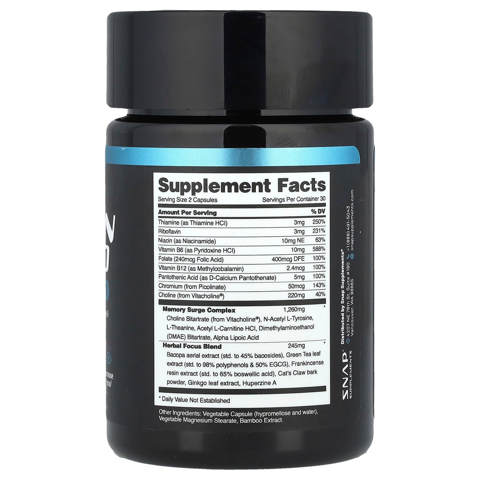 Snap Supplements, Brain Food, 60 Capsules - Image 2