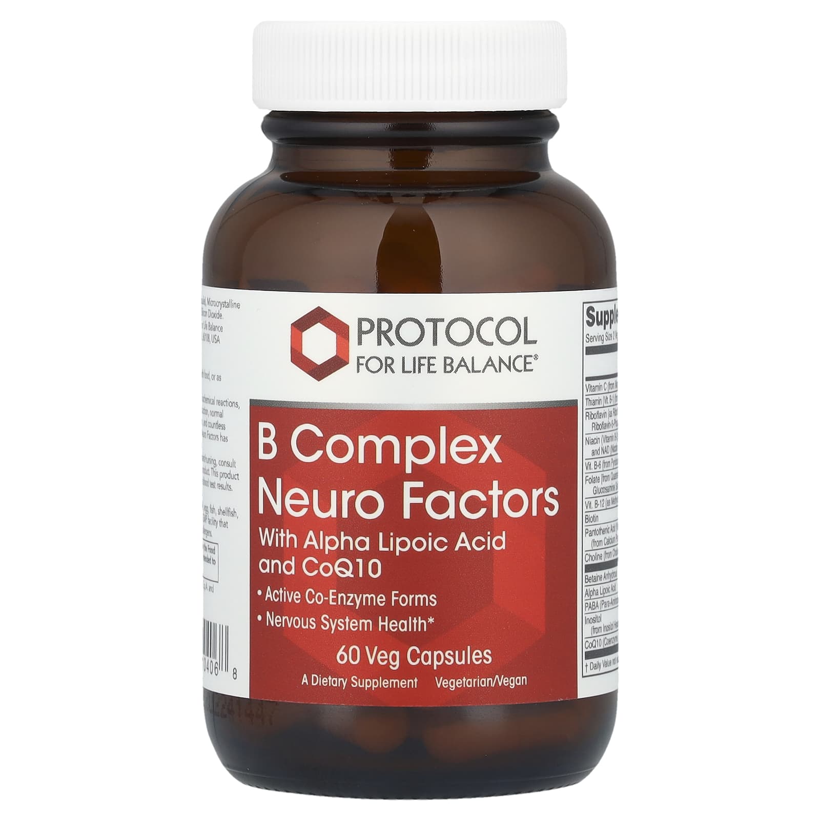 Protocol for Life Balance, B Complex Neuro Factors, 60 Veg Capsules - Image 1