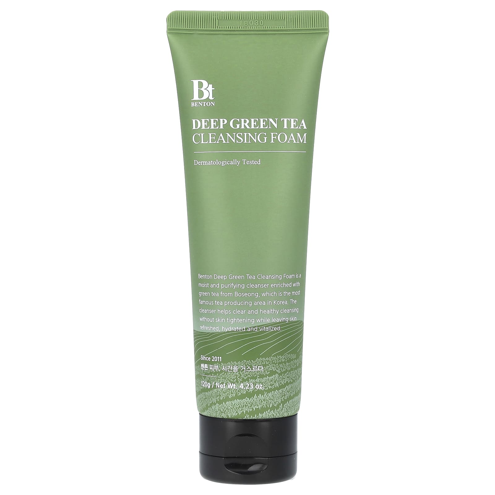 Benton Deep Green Tea Cleansing Foam 120ml for Refreshed, Hydrated Skin - Image 1