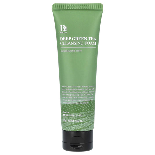 Benton Deep Green Tea Cleansing Foam 120ml for Refreshed, Hydrated Skin - Image 1