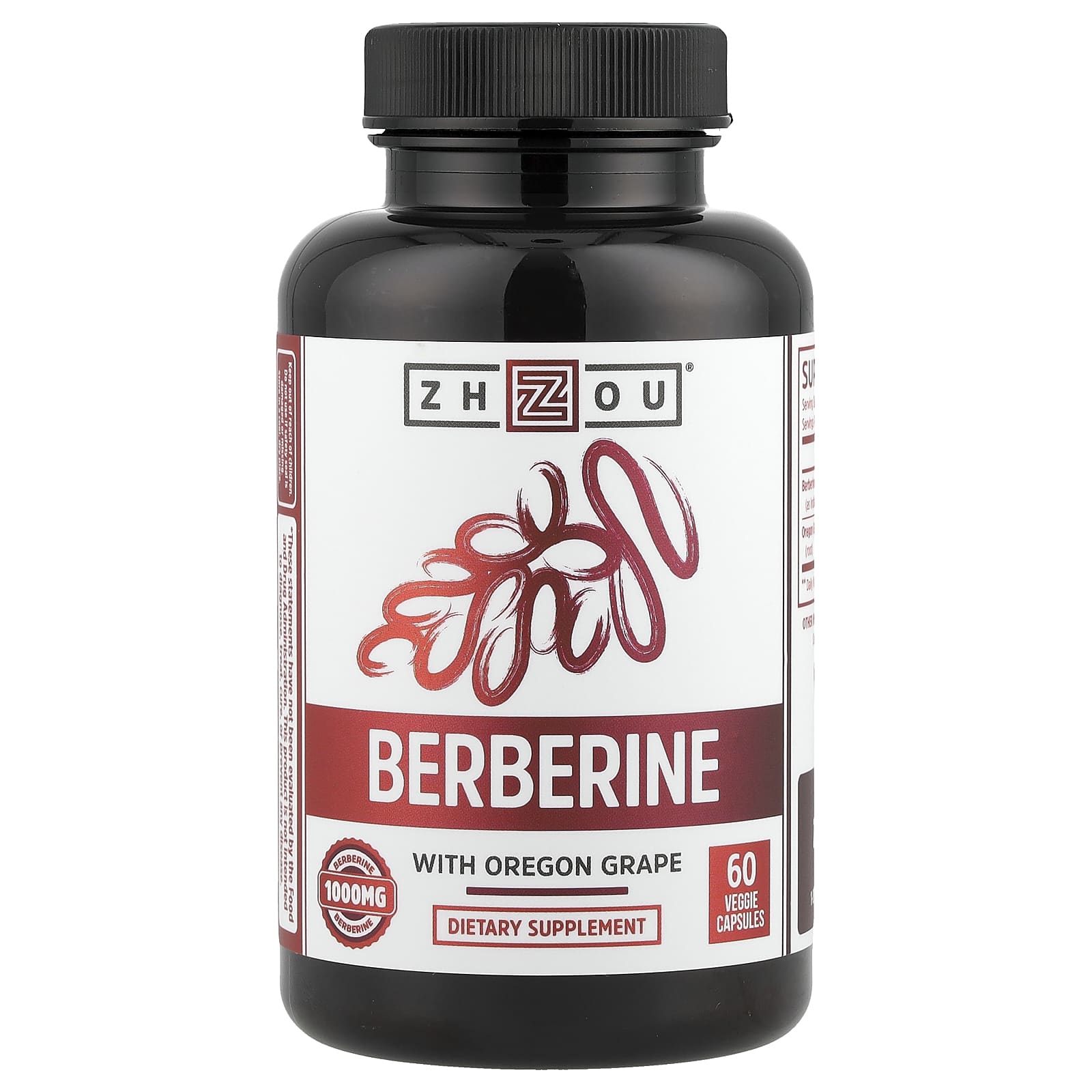 Zhou Nutrition, Berberine with Oregon Grape, 60 Veggie Capsules - Image 1