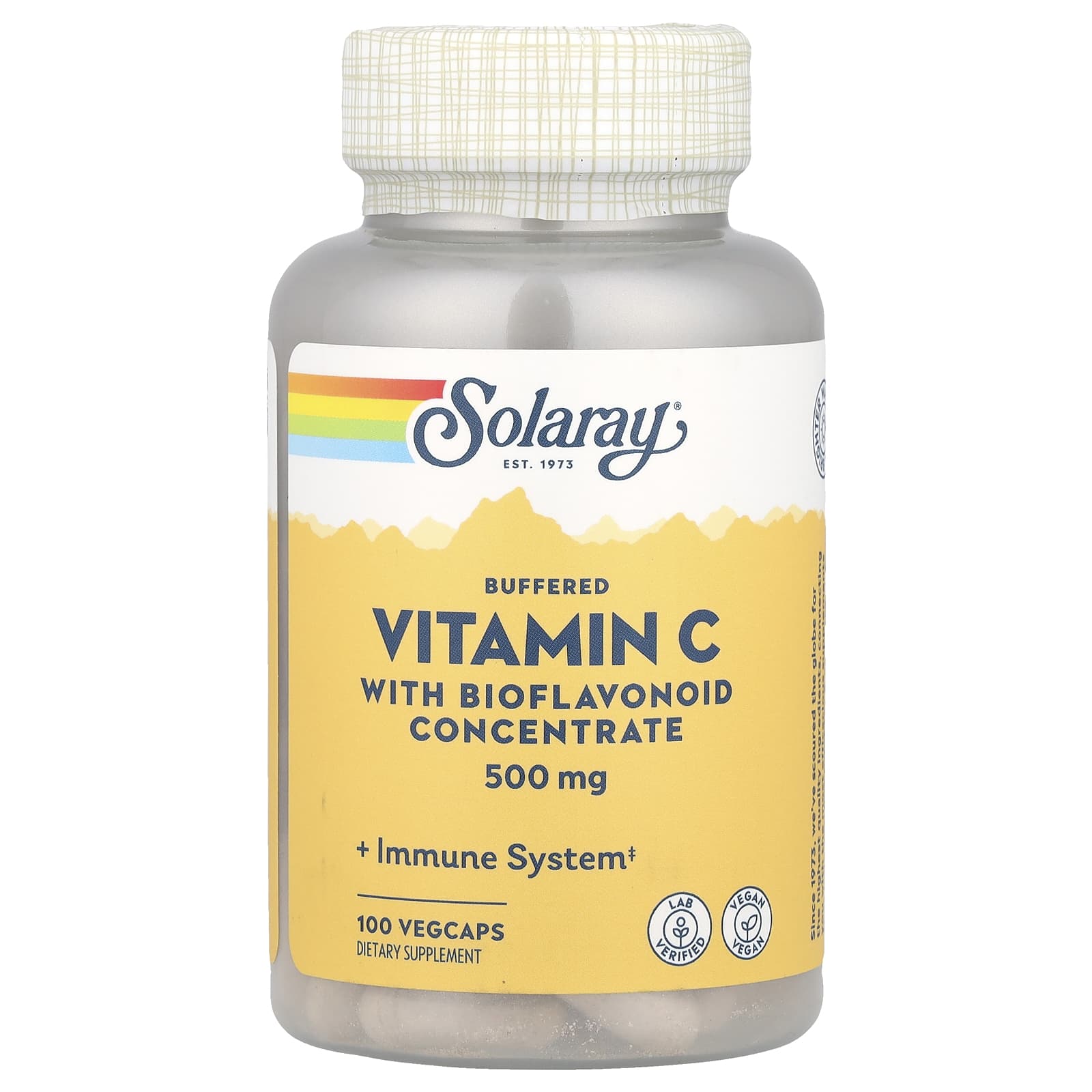 Solaray, Buffered Vitamin C with Bioflavonoid Concentrate, 500 mg, 100 VegCaps - Image 1
