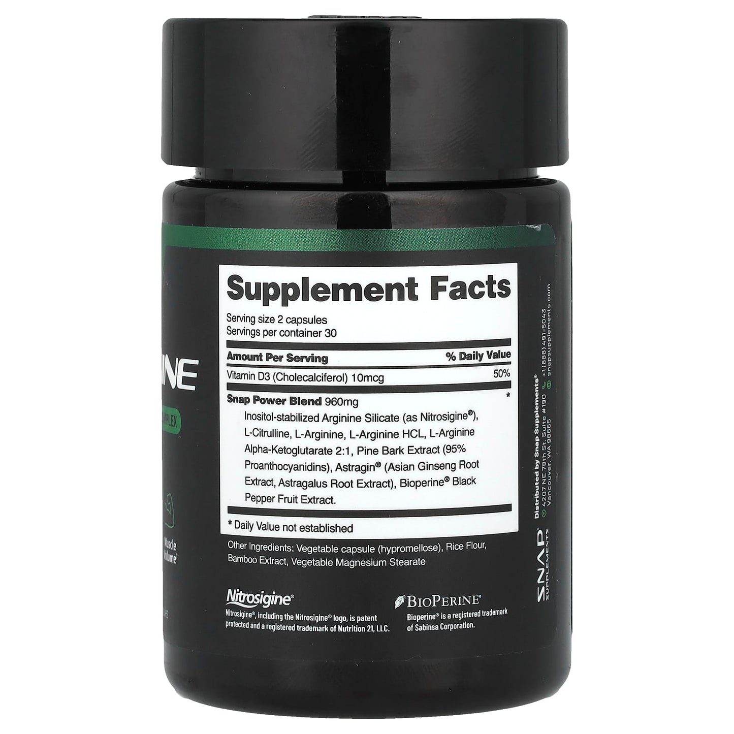 Snap Supplements, L-Arginine, Caffeine-Free, 60 Capsules - Image 2