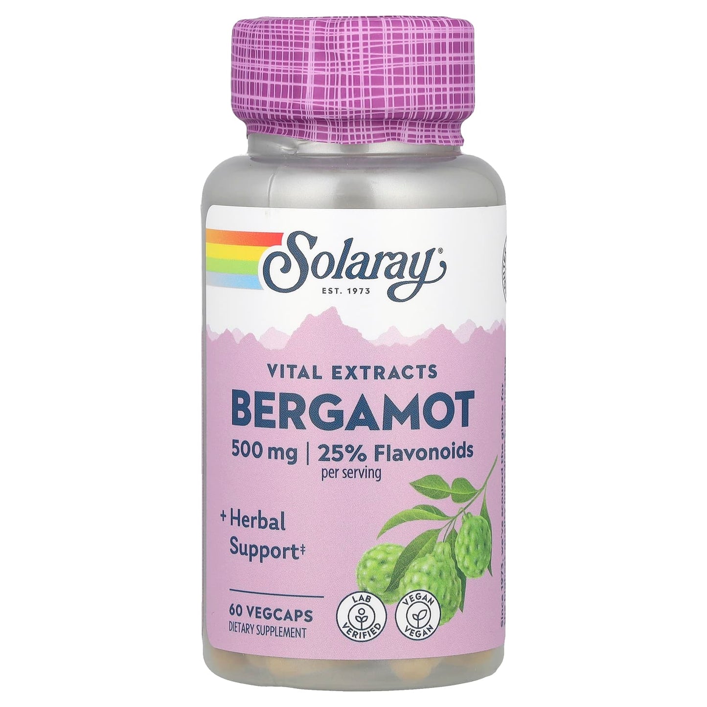 Solaray, Vital Extracts, Bergamot, 500 mg, 60 Vegcaps (250 mg per VegCap) - Image 1