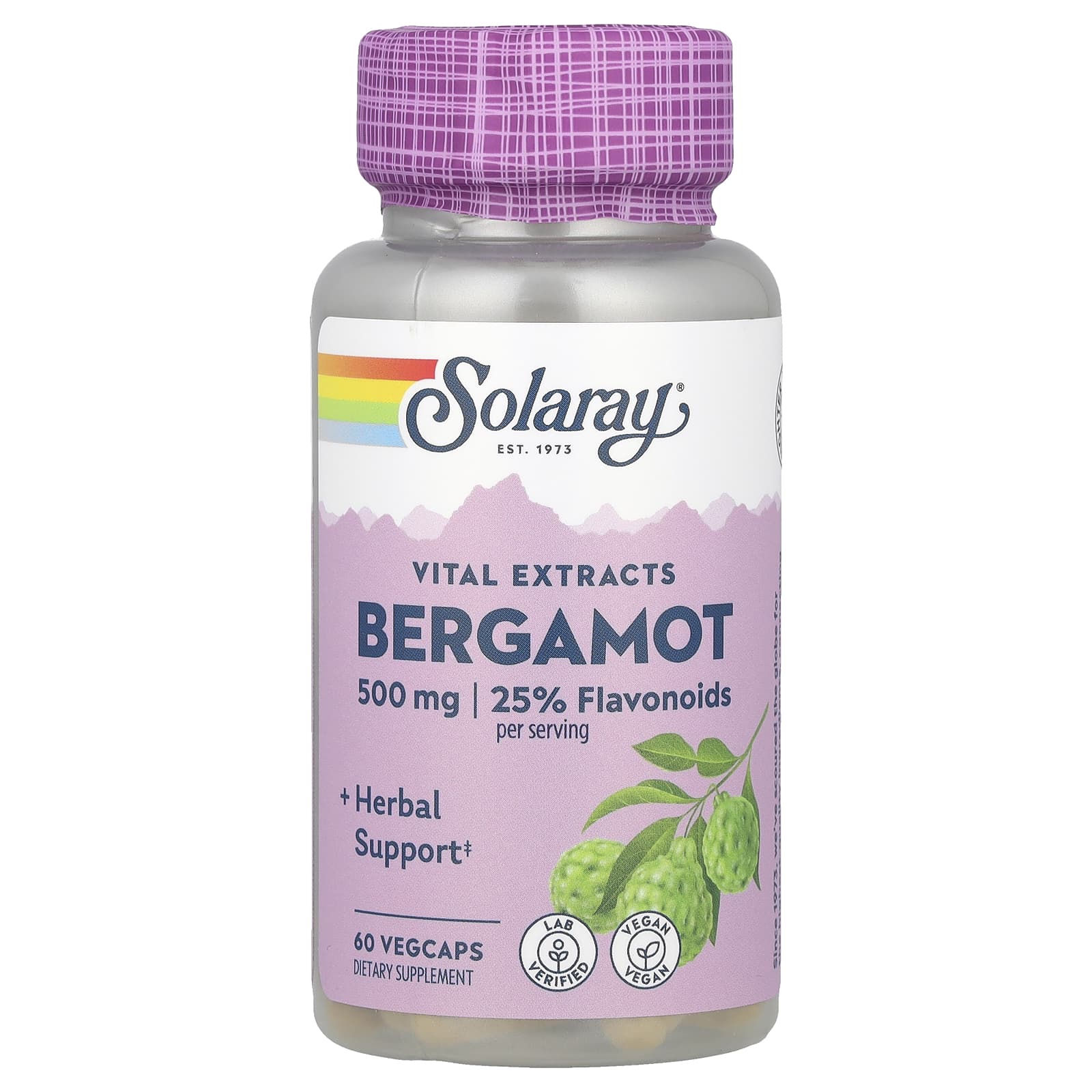 Solaray, Vital Extracts, Bergamot, 500 mg, 60 Vegcaps (250 mg per VegCap) - Image 1