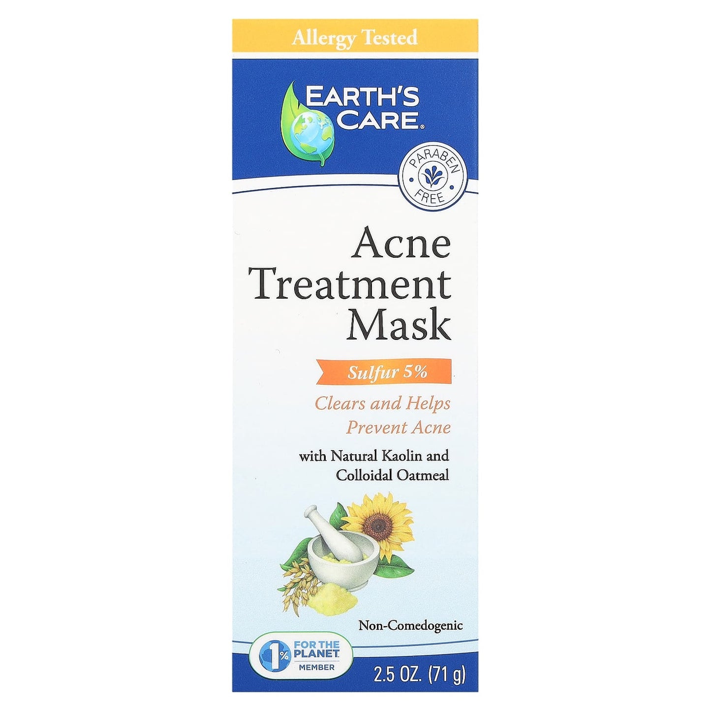 Acne Treatment Mask with Sulfur 5% for Clear Skin, 2.5 oz - Image 1