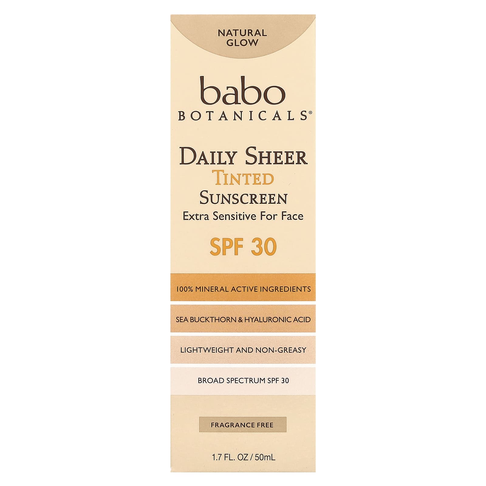 Natural Daily Sheer Tinted Sunscreen by Babo Botanicals, SPF 30, Fragrance Free - Image 2