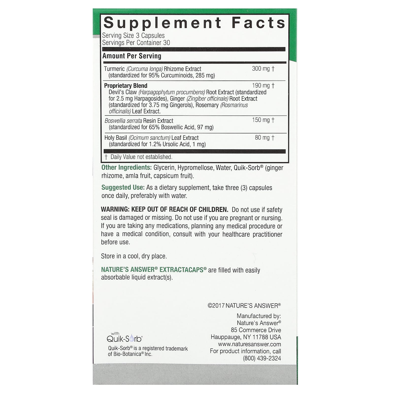 Nature's Answer, Inflama-Dyne, 90 Vegetarian Capsules - Image 2