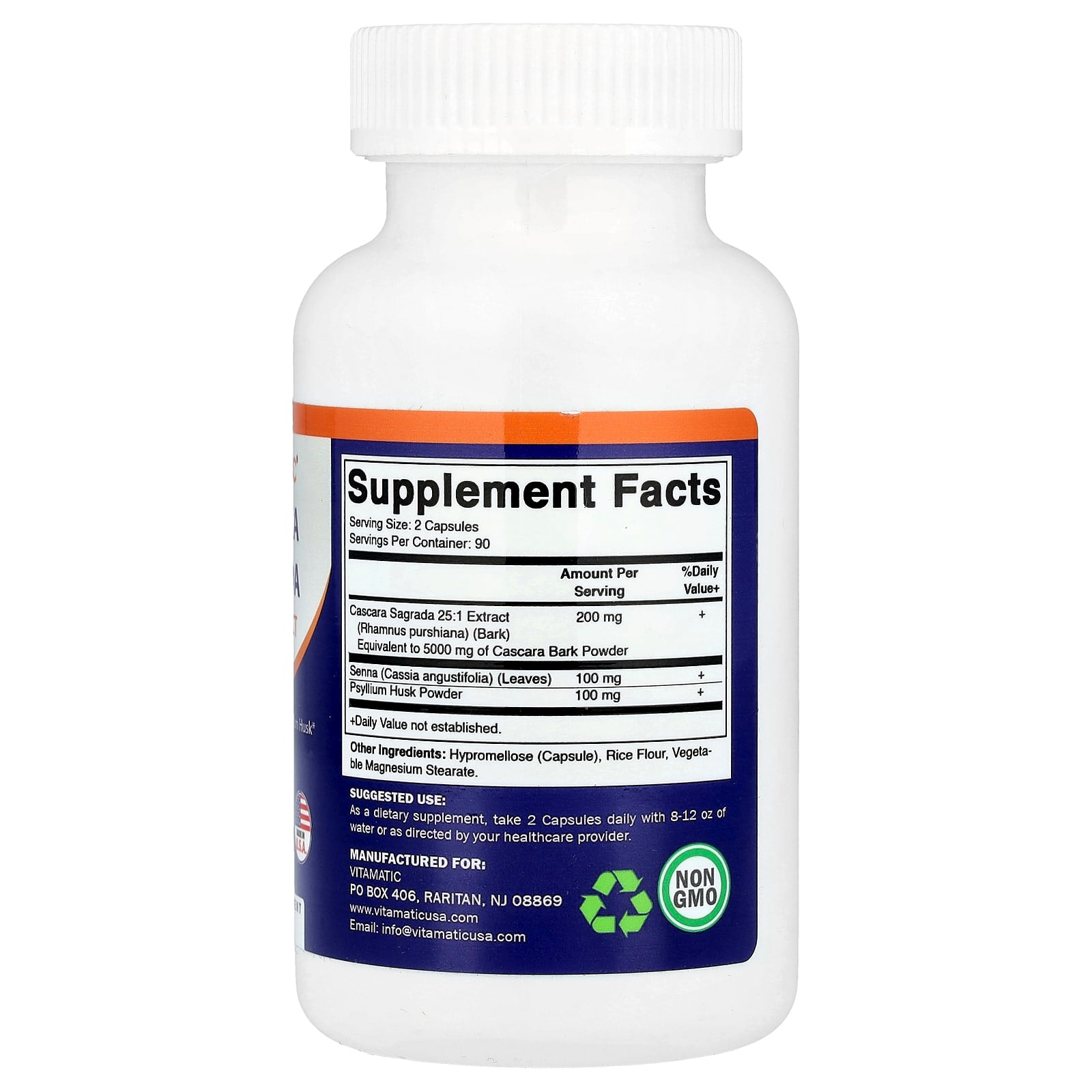 Vitamatic, Cascara Sagrada , 180 Vegetable Capsules - Image 2