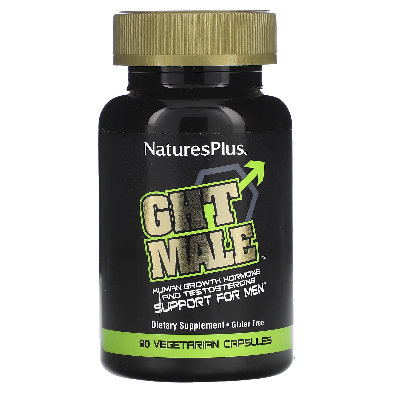 NaturesPlus, GHT Male, Human Growth Hormone And Testosterone Support For Men, 90 Vegetarian Capsules - Image 1