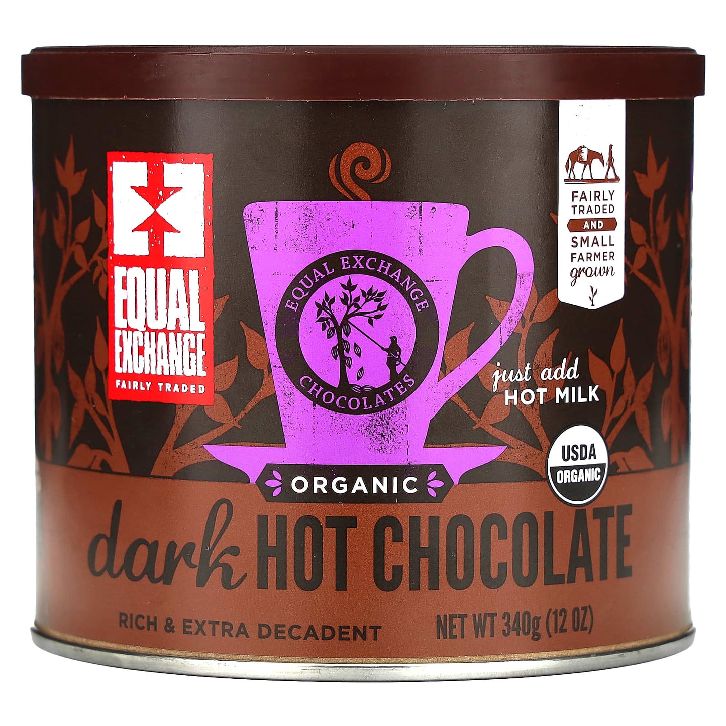 Decadent Organic Dark Hot Chocolate by Equal Exchange, 12 oz - Image 1