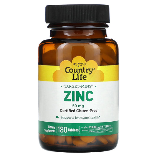Country Life Zinc 50mg 180 Tablets - Boost Immune Health - Image 1