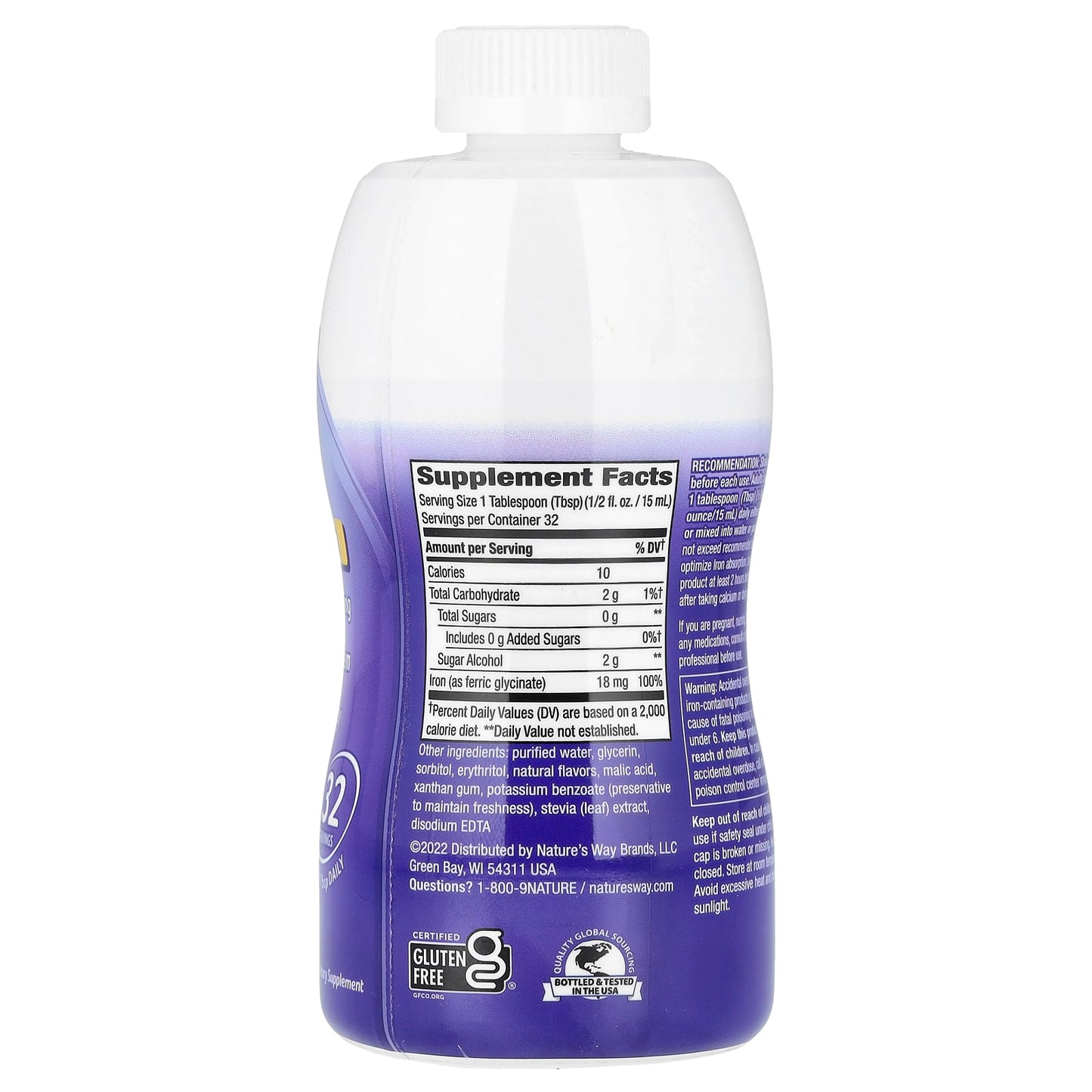 Nature's Way, Liquid Iron, Berry, 16 fl oz (480 ml) - Image 2