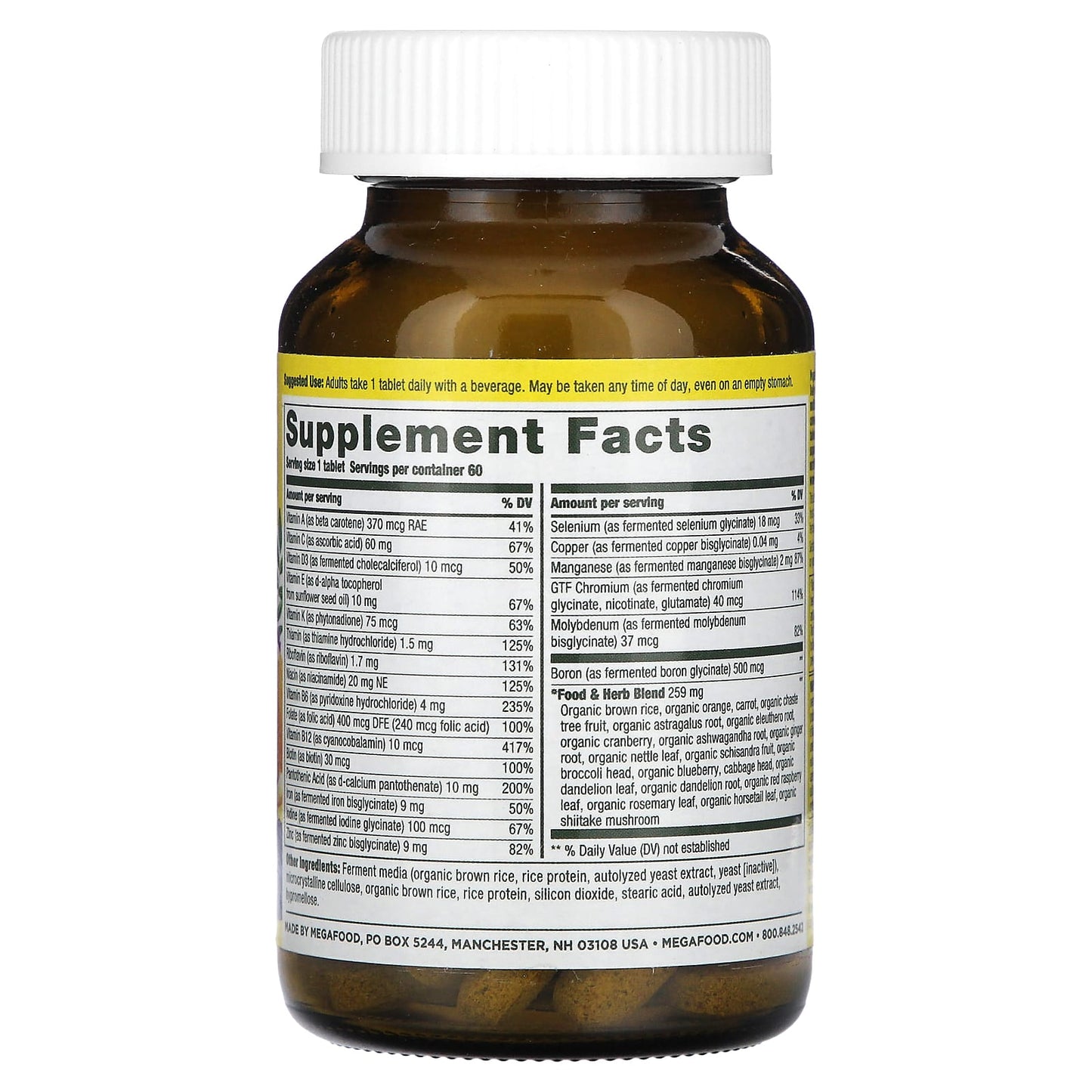 MegaFood, Women’s One Daily Multivitamins, 60 Tablets - Image 2