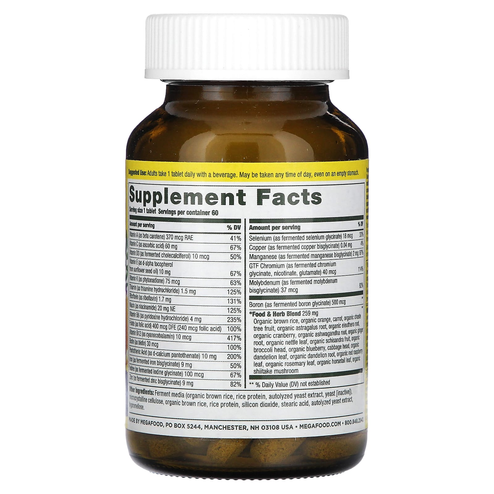 MegaFood, Women’s One Daily Multivitamins, 60 Tablets - Image 2