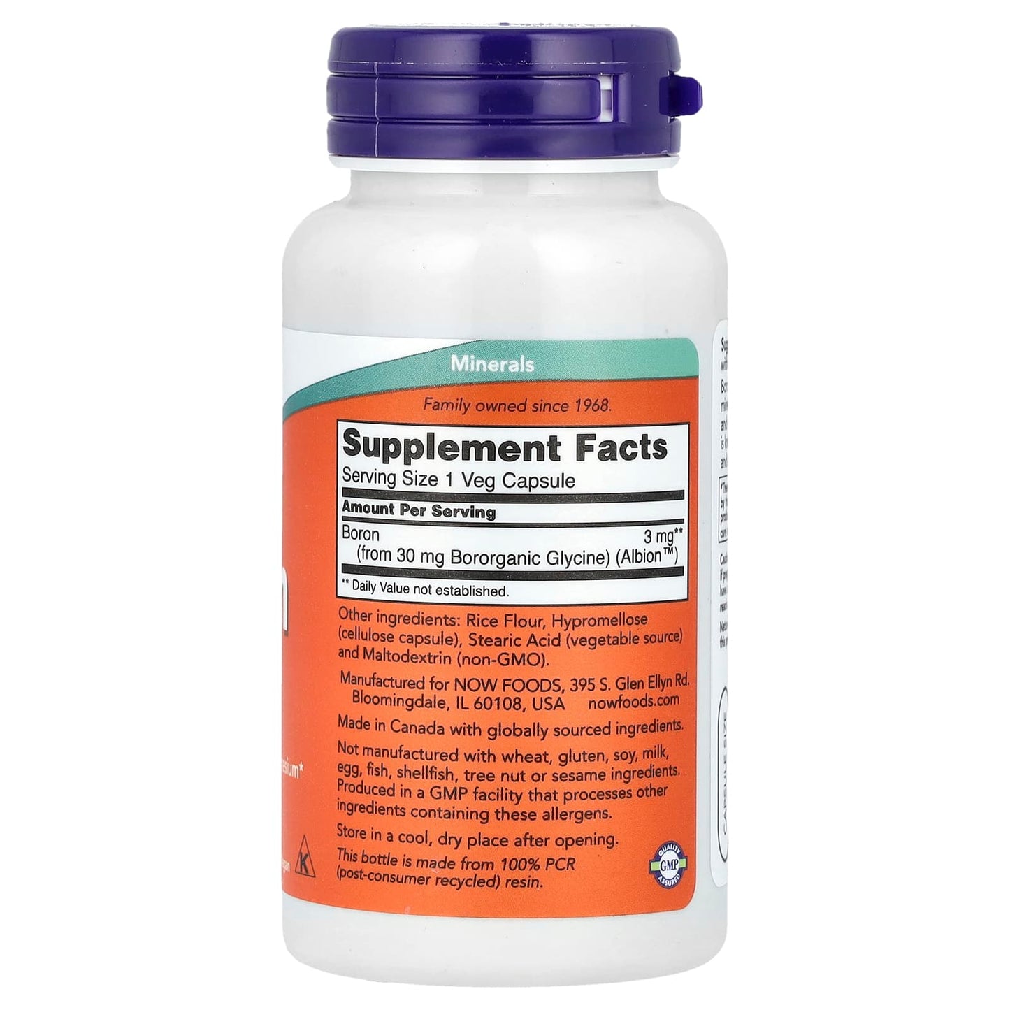 NOW Foods, Boron, 3 mg, 100 Veg Capsules - Image 2