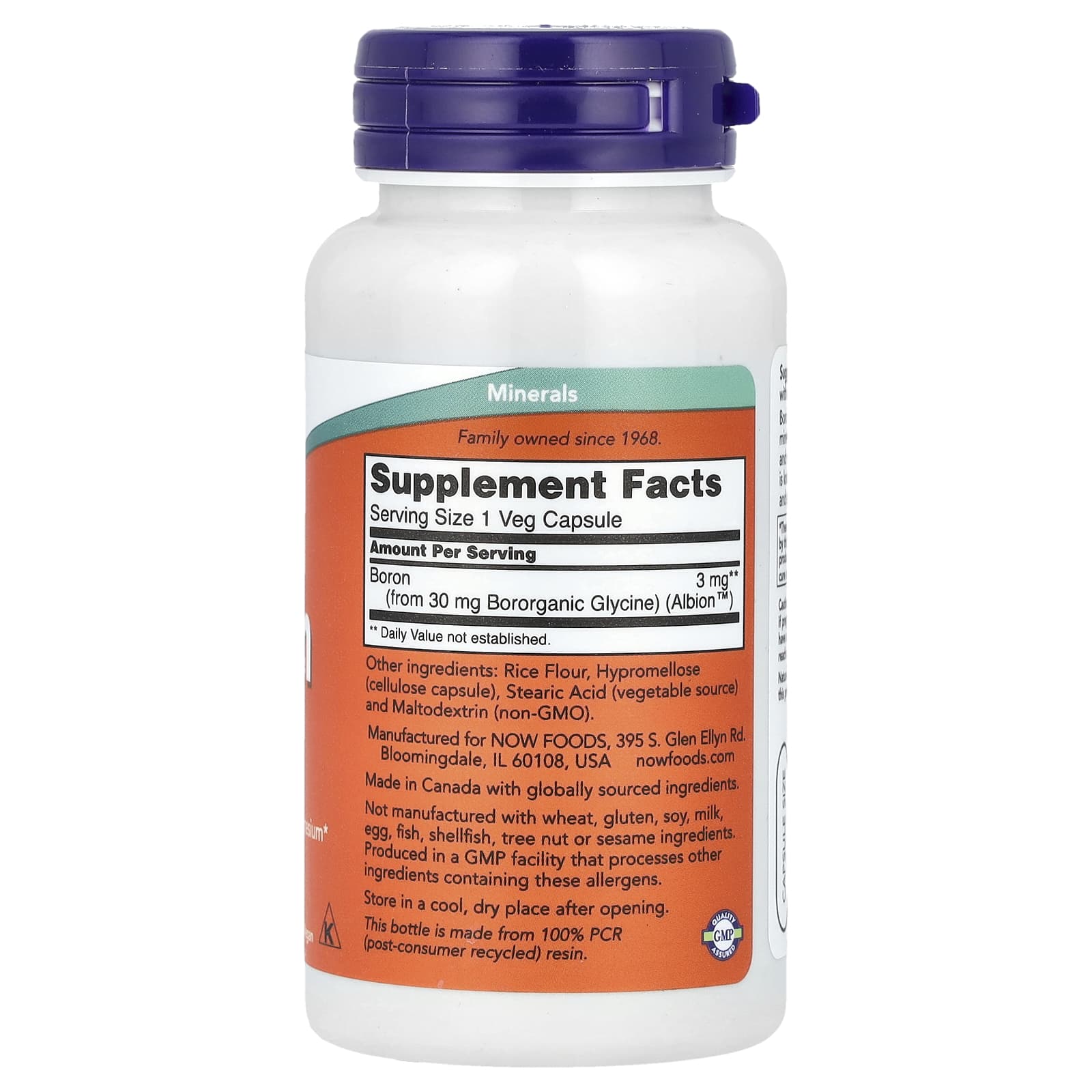 NOW Foods, Boron, 3 mg, 100 Veg Capsules - Image 2