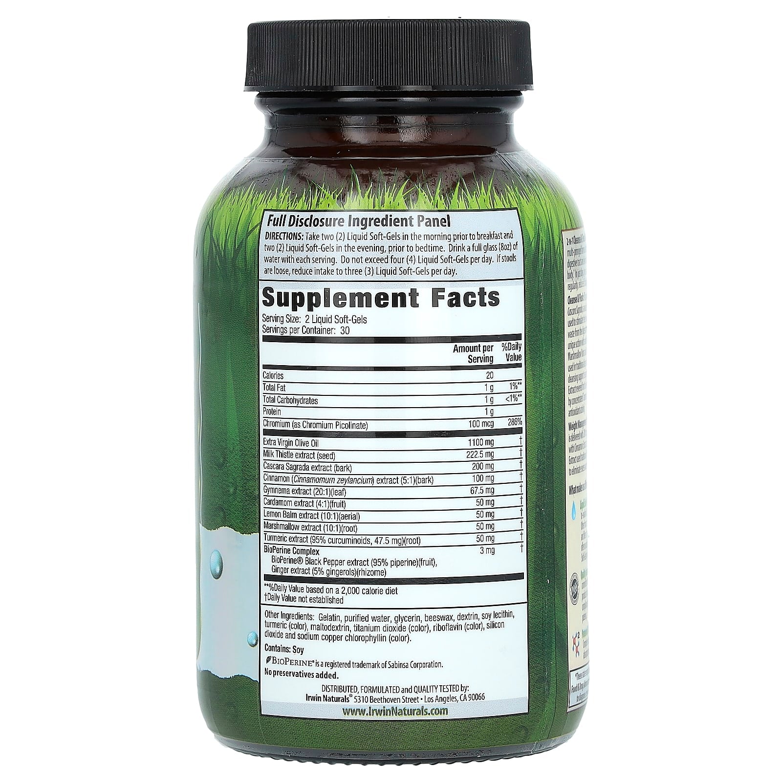 Irwin Naturals 2-in-1 Cleanse&amp;Flush Weight Loss Support Liquid Soft-Gels - Image 2