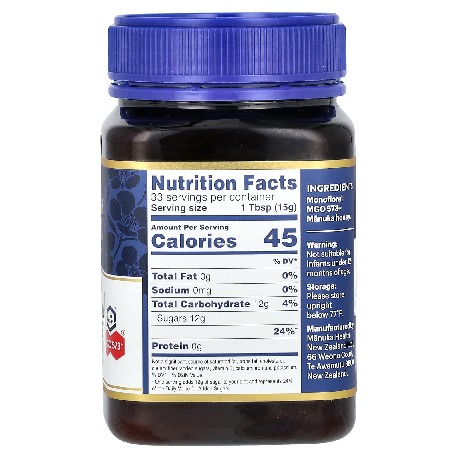 Manuka Health, Raw Manuka Honey, UMF 16+, MGO 573+, 17.6 oz (500 g) - Image 2