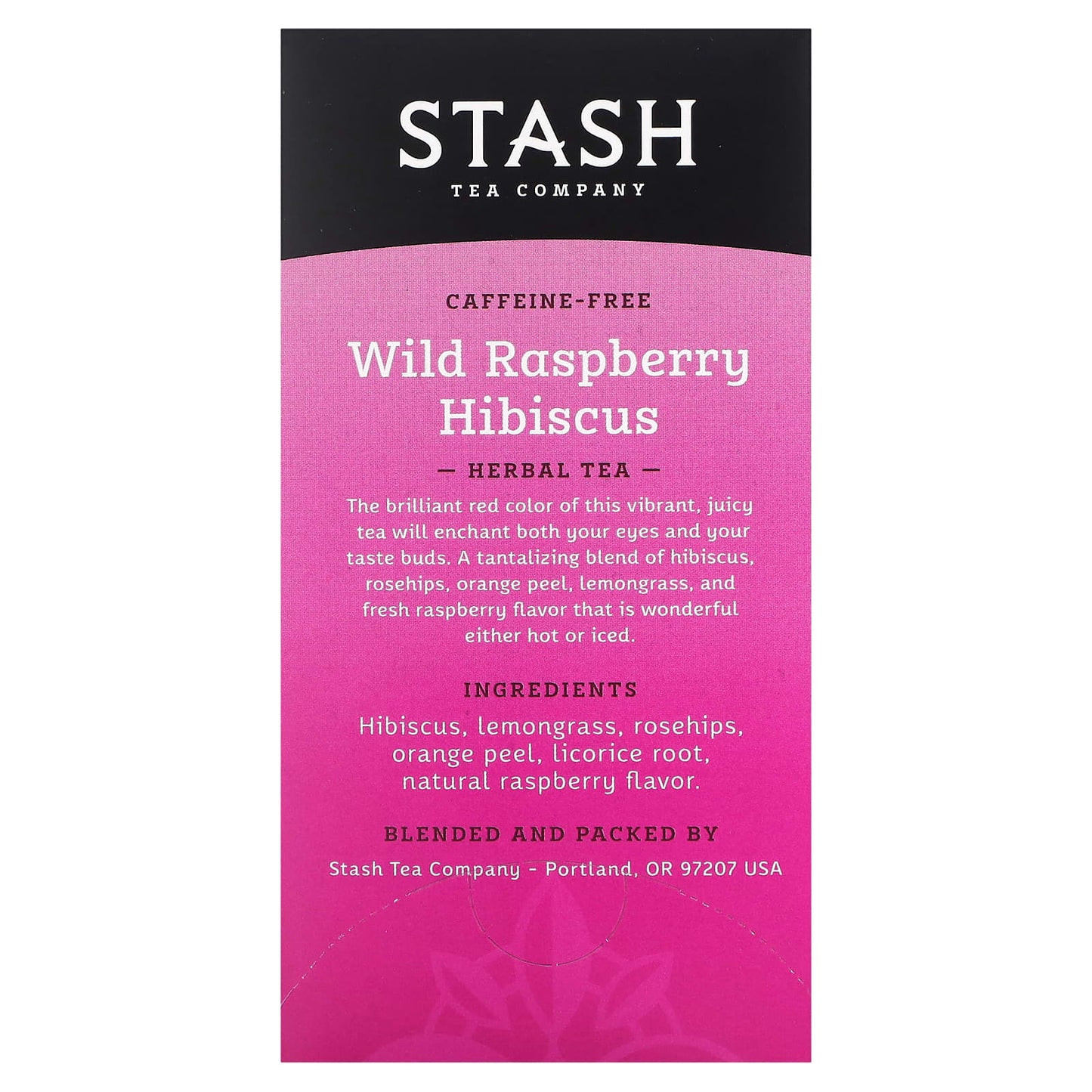 Stash Tea, Herbal Tea, Wild Raspberry Hibiscus, Caffeine Free, 20 Tea Bags,1.3 oz (38 g) - Image 2
