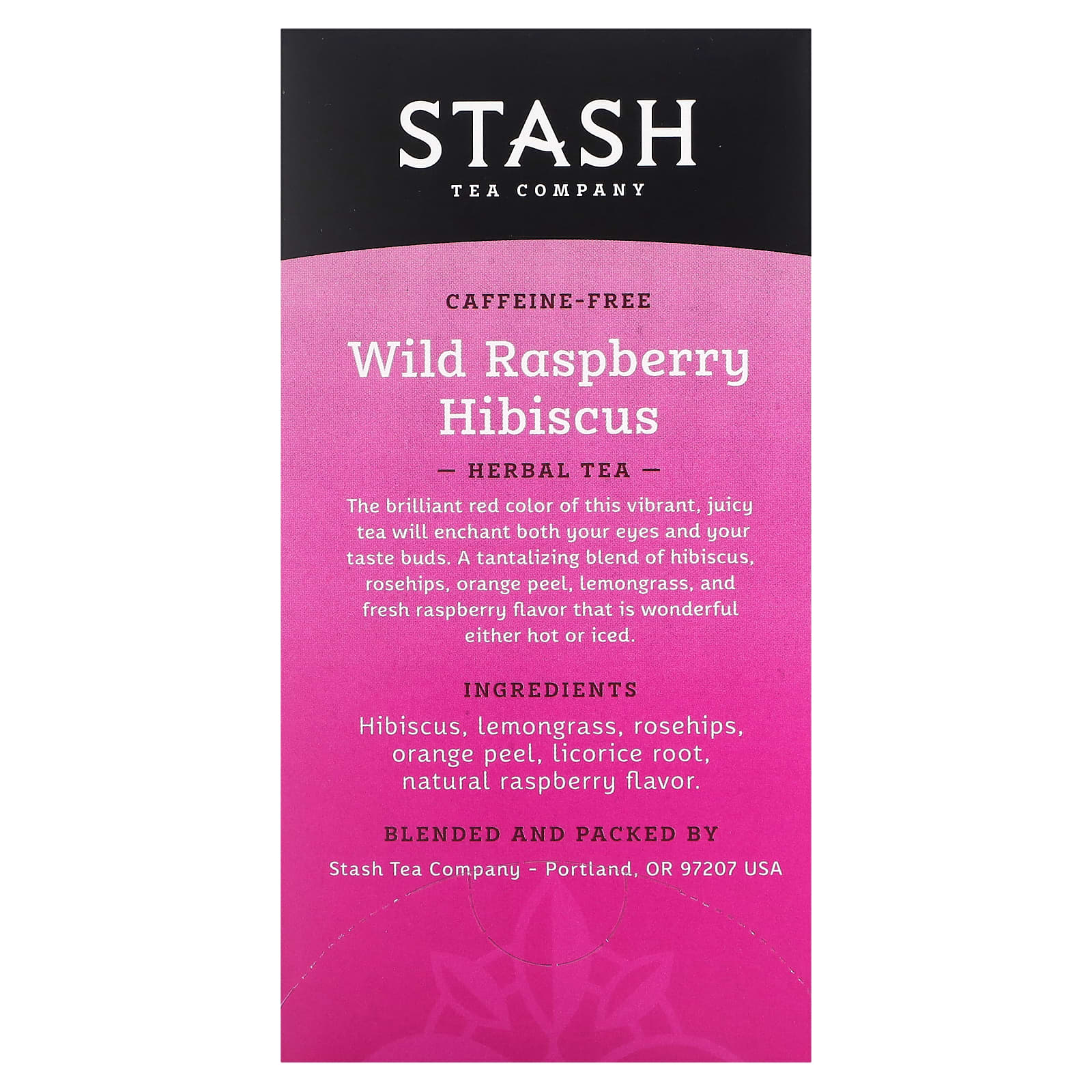 Stash Tea, Herbal Tea, Wild Raspberry Hibiscus, Caffeine Free, 20 Tea Bags,1.3 oz (38 g) - Image 2