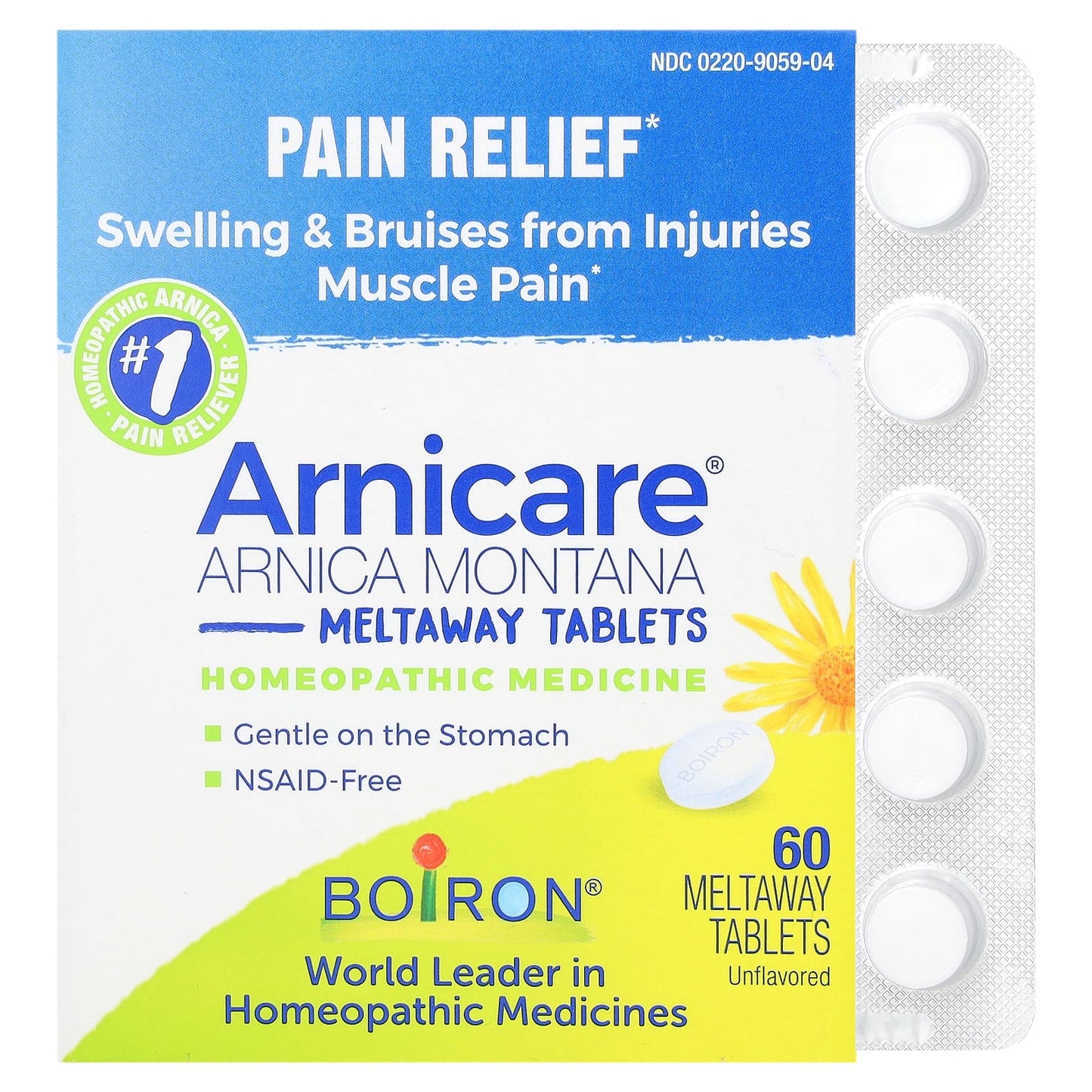 Arnica Montana Pain Relief Tablets | Boiron, 60 Meltaway - Image 1