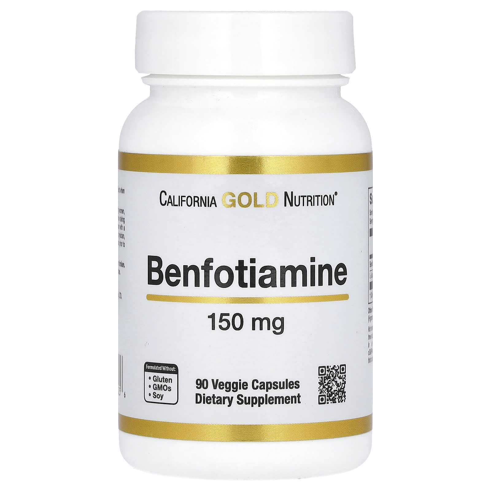 Benfotiamine for Healthy Blood Sugar Levels - 150mg, 90 Veggie Capsules - Image 1