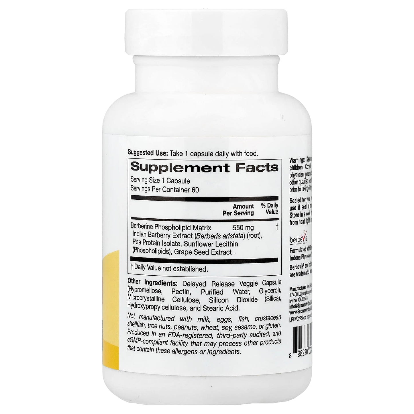 Berberine Phytosome Supplement 550 mg for Healthy Metabolism - Image 2