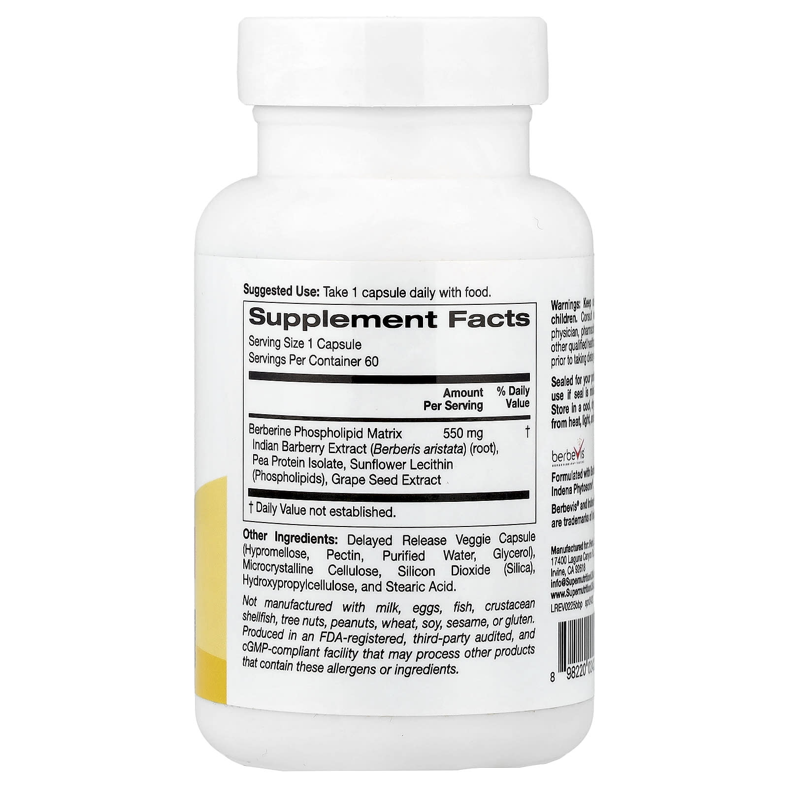 Berberine Phytosome Supplement 550 mg for Healthy Metabolism - Image 2