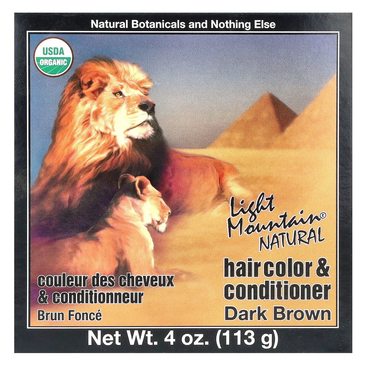 Light Mountain, Natural Hair Color & Conditioner, Dark Brown, 4 oz (113 g) - Image 1