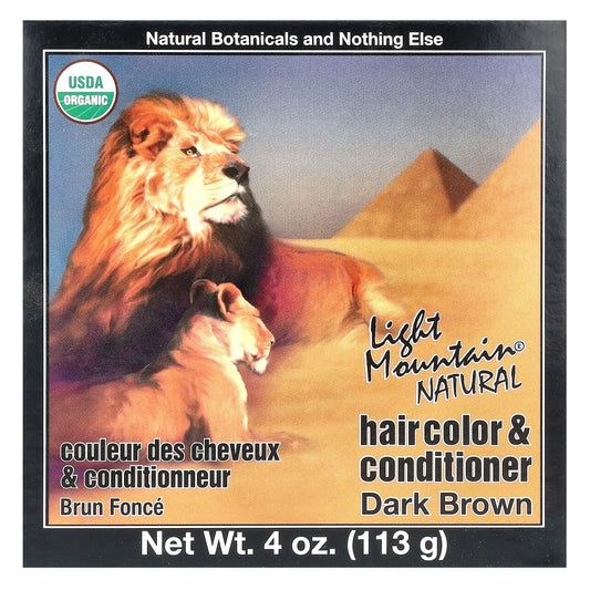 Light Mountain, Natural Hair Color & Conditioner, Dark Brown, 4 oz (113 g) - Image 1