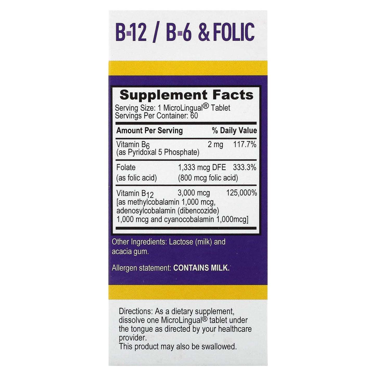 Superior Source, Triple B-12, B-6, Folic Acid, 60 MicroLingual Instant Dissolve Tablets - Image 2