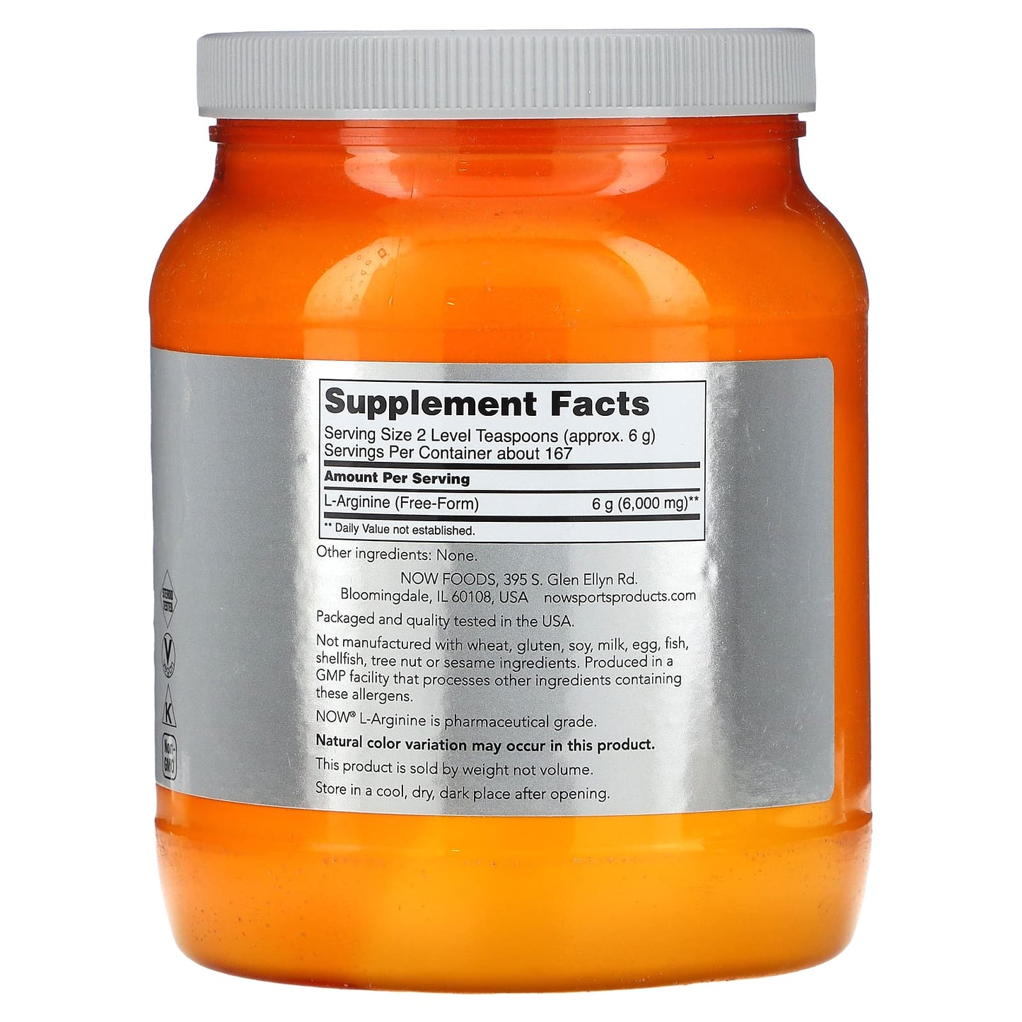 NOW Foods, Sports, L-Arginine Powder, 2.2 lbs (1 kg) - Image 2